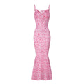 Floral spaghetti strap dress — coloris Pink
