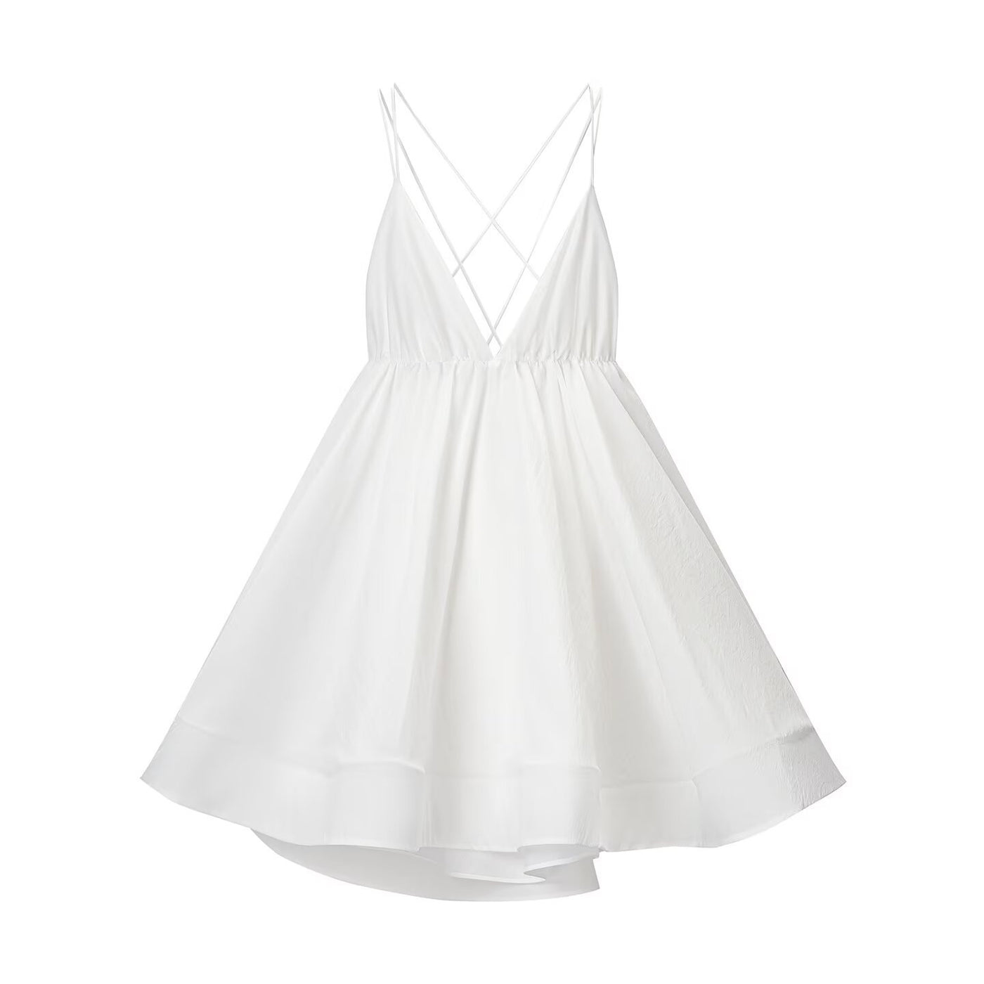 Robe caraco dos nu col V profond – Style vacances tendance, fermeture zip — Vue produit