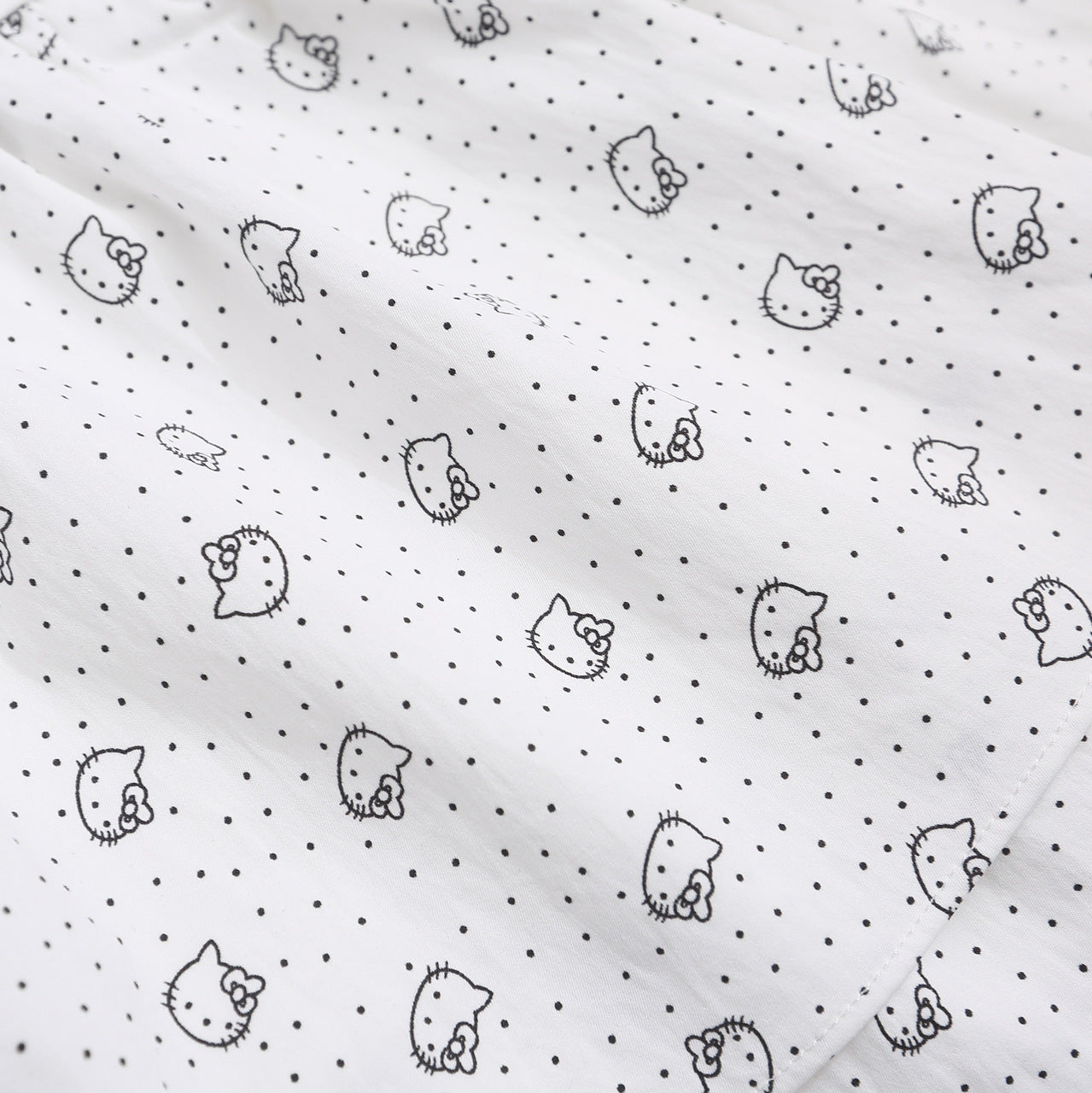 White Polka Dot Cat Patchwork Skirt Pants Side Tie Loose Slimming Sweet Girl Chic Short Skirt — Détail produit