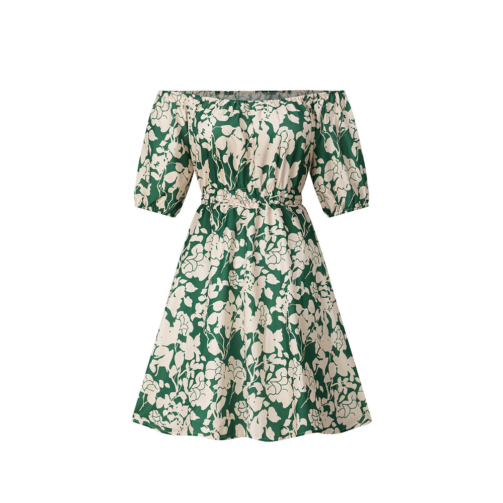 Short sleeved loose floral print dress for women — autre détail