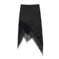 Jupe irrégulière assemblée en dentelle – Mini, style slip skirt féminin — coloris Black