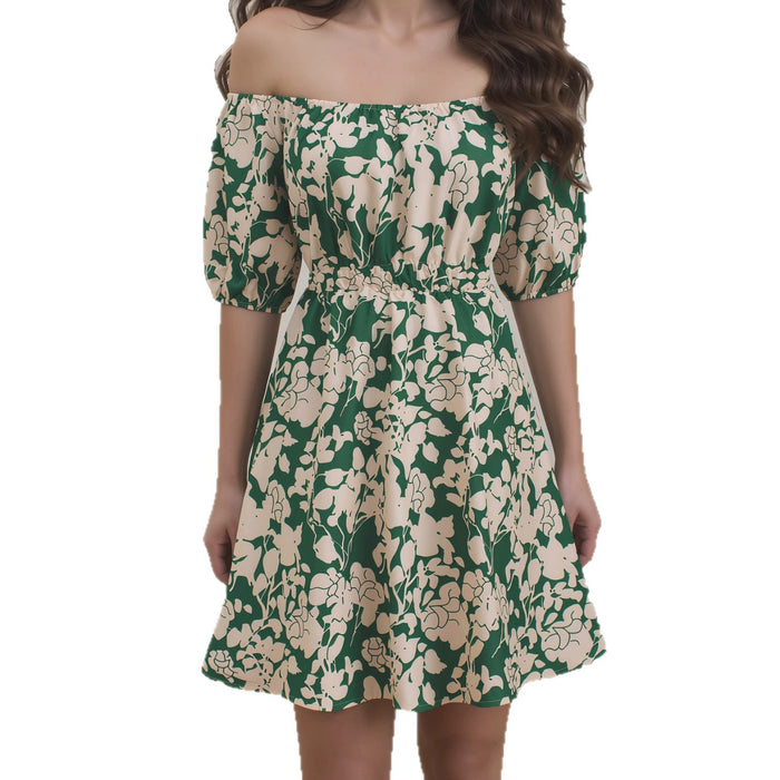 Short sleeved loose floral print dress for women