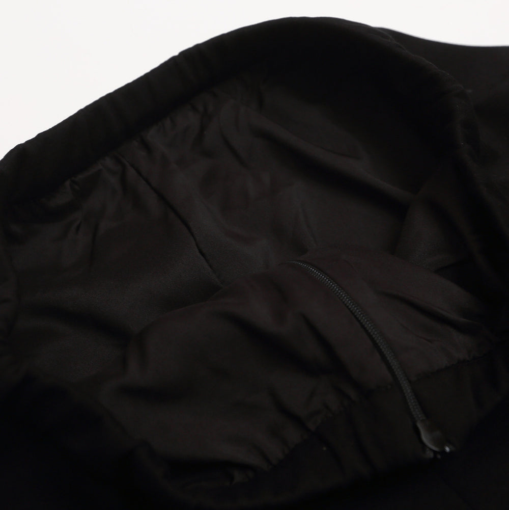 Jupe bulle noire courte ligne A taille haute amincissante – Mini jupe femme — autre détail
