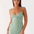 Robe caraco sans manches pour femme — coloris Emerald Green