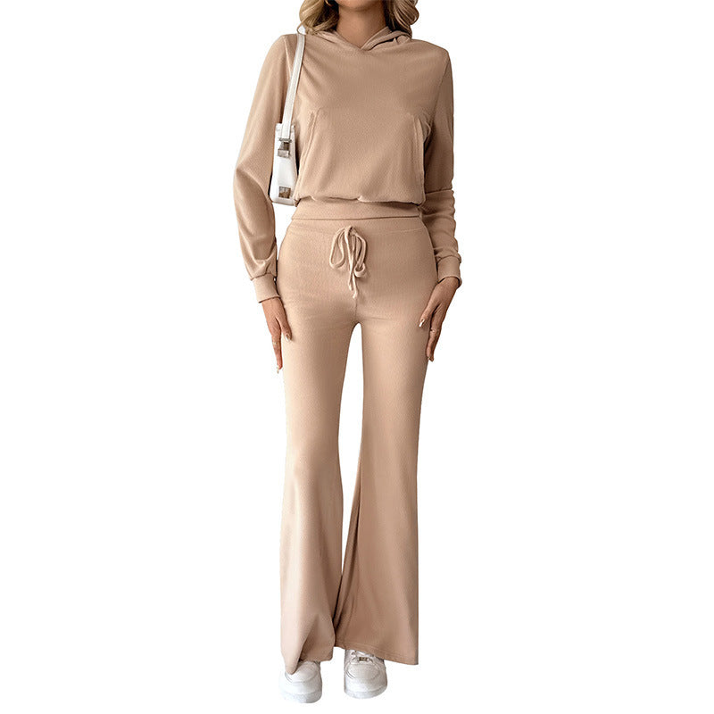 Women's Hooded Sweatshirt and Casual Pants Two-Piece Set — Détail produit