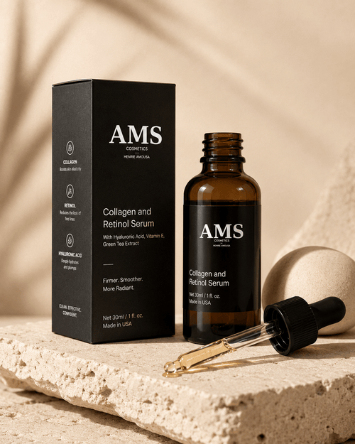 AMS Collagen and Retinol Serum - Anti-Aging Face Serum - AMS Cosmetics