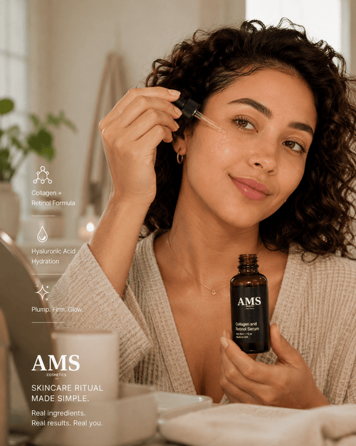 AMS Collagen and Retinol Serum - Anti-Aging Face Serum - AMS Cosmetics