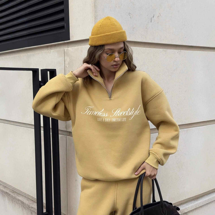 Ensemble 2 Pièces Hoodie + Jogging Oversize – Imprimé Lettres Streetwear