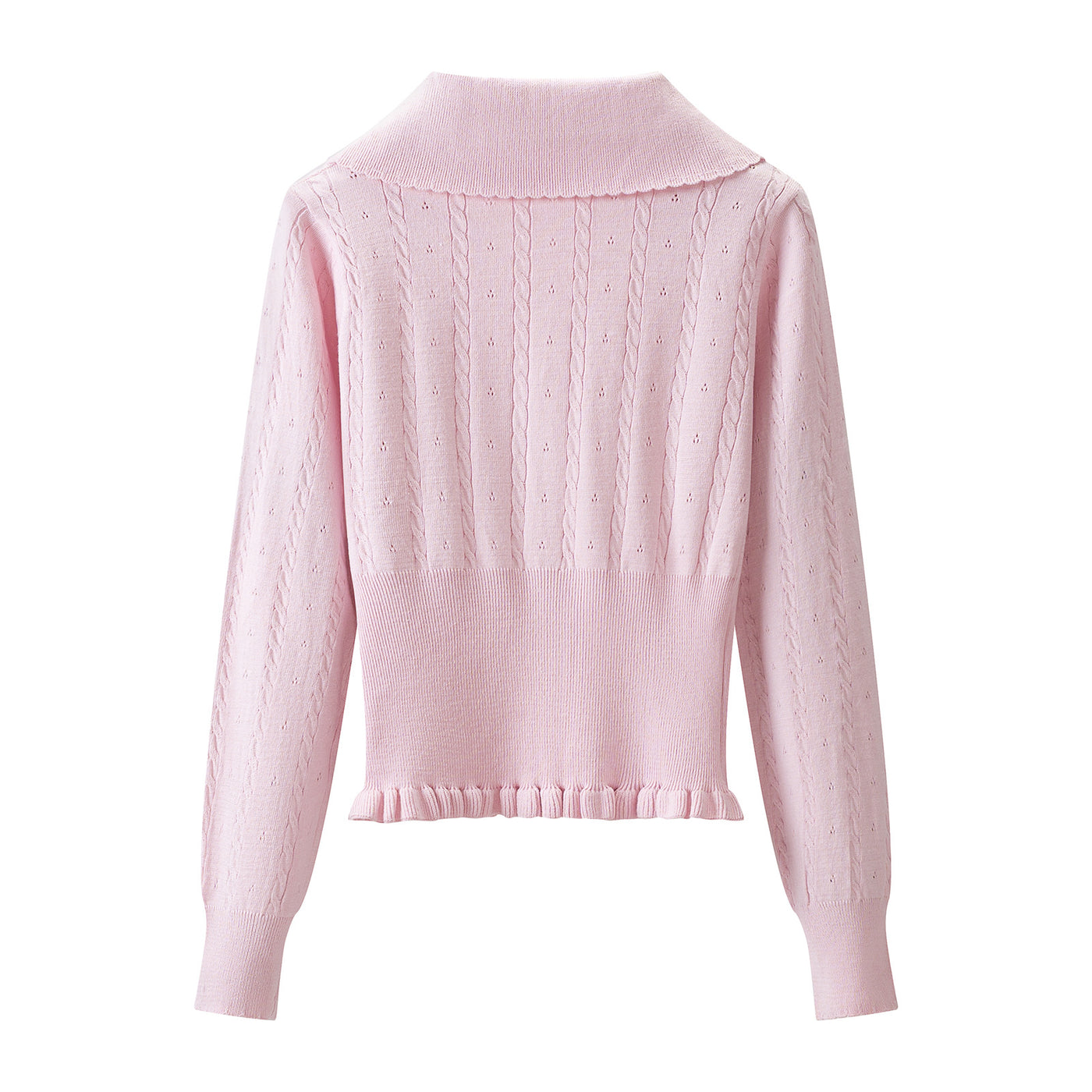 Pink Long Sleeve Knit Sweater Skirt Set for Women Autumn Winter — Détail produit