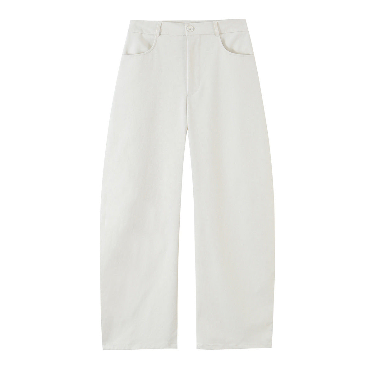 Single row buckle loose shirt+pants set for women — Détail produit