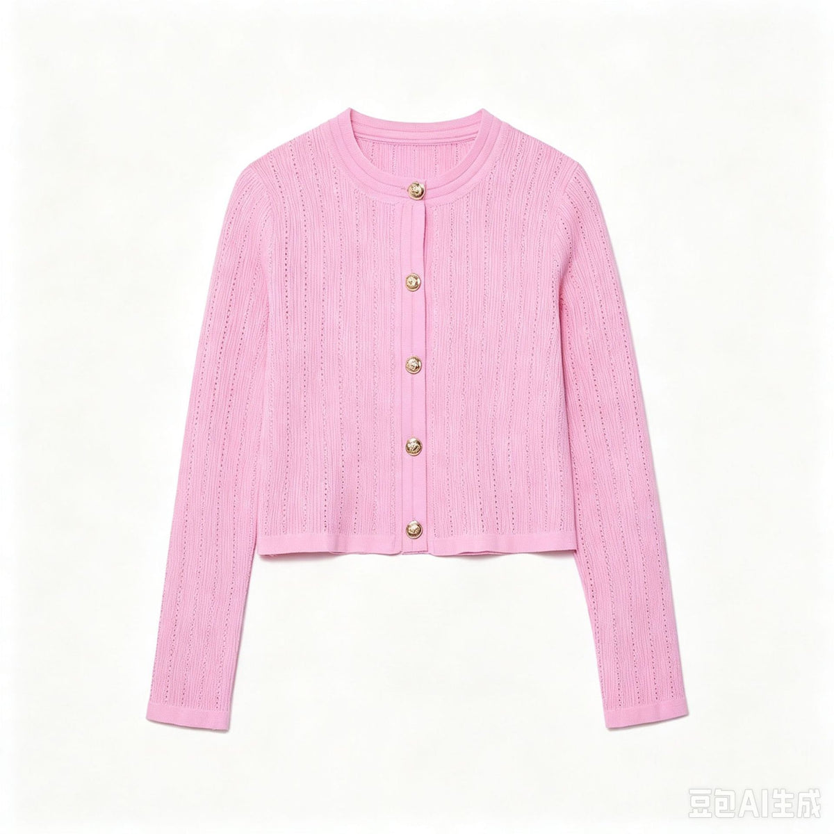 Button up round neck knitted sweater jacket+half skirt set for women en situation