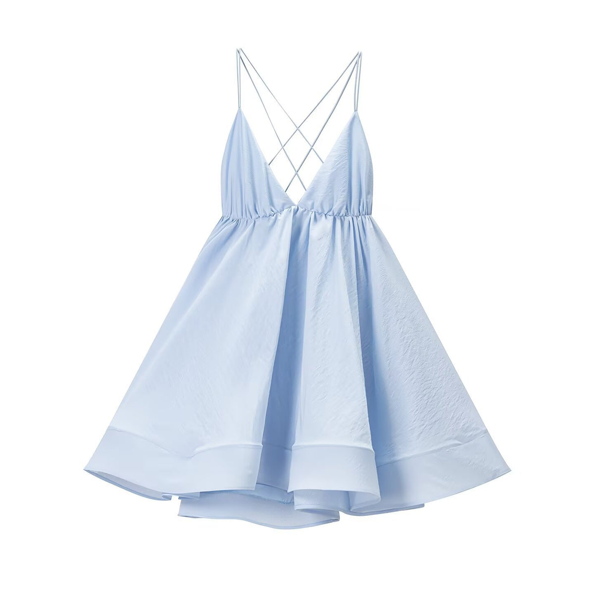 Robe caraco dos nu col V profond – Style vacances tendance, fermeture zip en situation