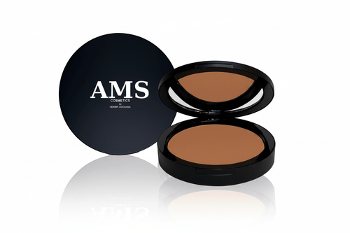 AMS Bronzer Caramel - Hero Shot Compact Noir Luxe Fond Blanc