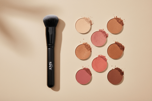AMS Cosmetics Brush - With Makeup Swatches