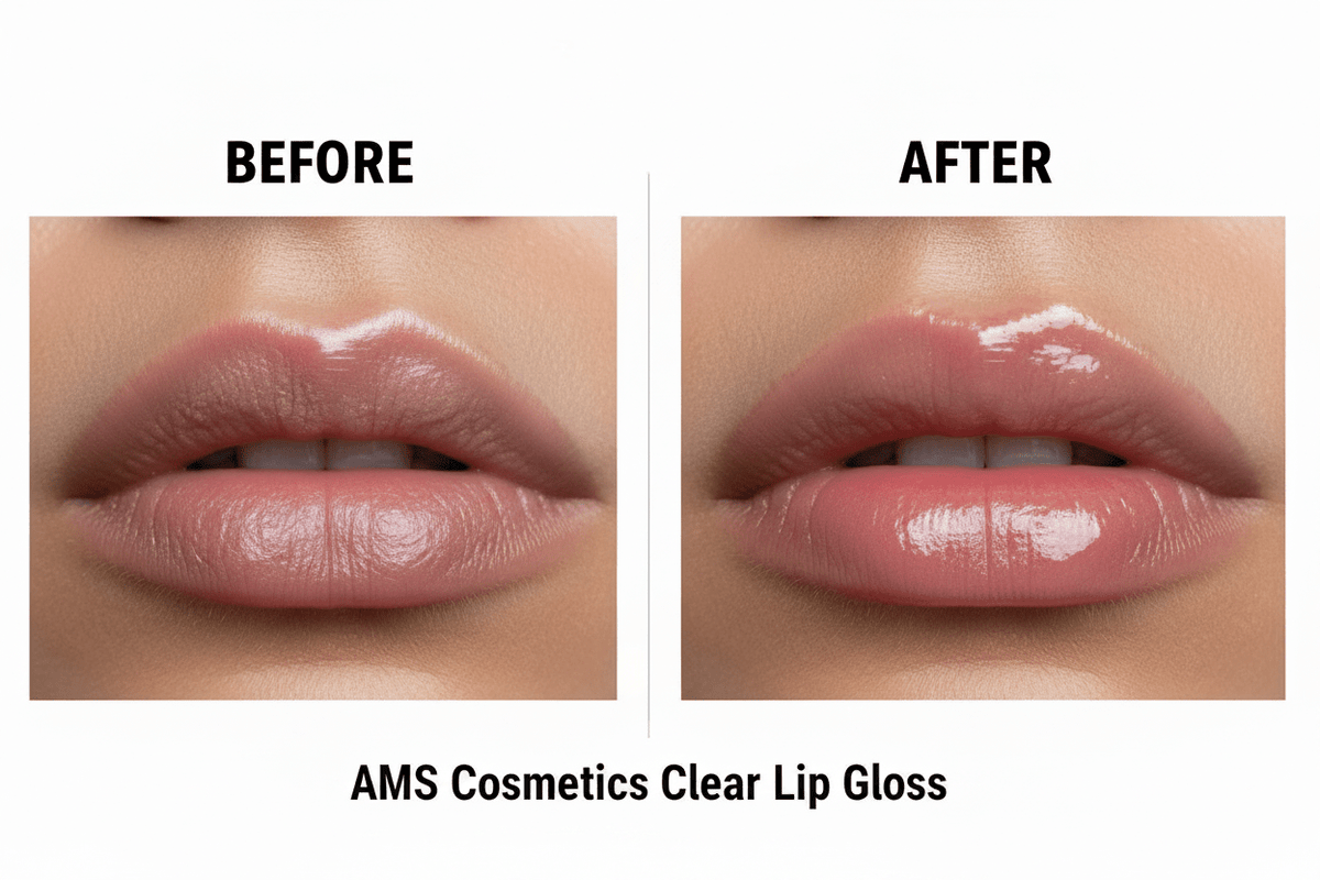 AMS Cosmetics – Dramatic Before After Lip Transformation