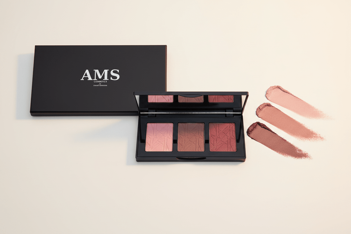 AMS Palette Rose Mauve - Produit + Texture Swipe