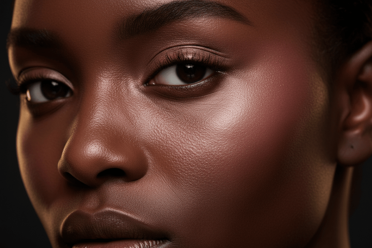 AMS Palette Rose Mauve - Zoom Joues Peau Ébène