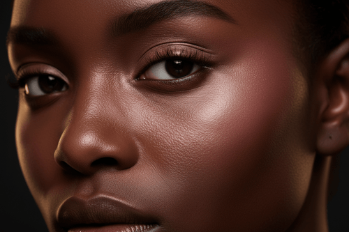 AMS Palette Rose Mauve - Zoom Joues Peau Ébène