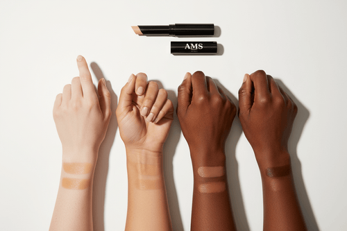 AMS Stick Concealer Beige Sable - Swatches Diversité 4 Carnations