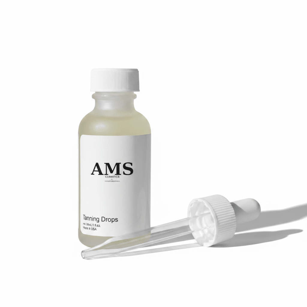 AMS Tanning Drops – Product with Shadow White BG